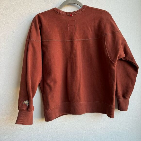 Tracksmith Women’s Thick Burnt Red Brown Crewneck Pullover Popover Size Medium - Picture 4 of 6